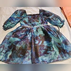 Xtraordinary Girls Balloon Sleeve Party Floral Dress Size 10